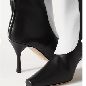 Manolo Blahnik Sambona 90 two-tone leather boots